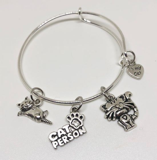 Cute Cat Bracelet - Etsy | Cat bracelet, Silver cat charm, Whimsical gifts